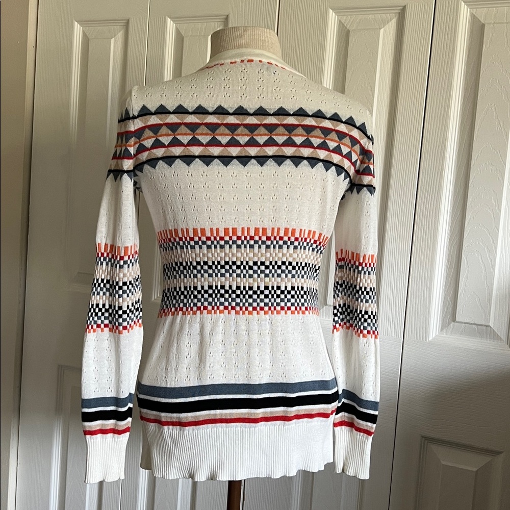 Pendleton Geometric Patterned Cream Button Up Car… - image 8